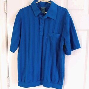 Tropicool Men’s Short Sleeve Blue 80's Golf Polo Shirt With Vented Mesh Size LT